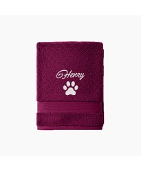 Personalised Embroidered Dog/Cat Paw Towel – Pet Customised Name with Paw Design – Towel for Pets, Owners Grooming & Gifts